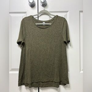 Old Navy Green Relaxed Short Sleeve Long Luxe Women’s Shirt